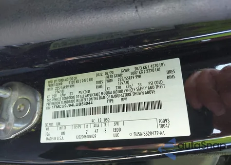 2020 Ford Escape Titanium из США, поврежденный, VIN 1FMCU9J94LUB54044